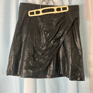 Free People Black faux Leather Mini Skirt